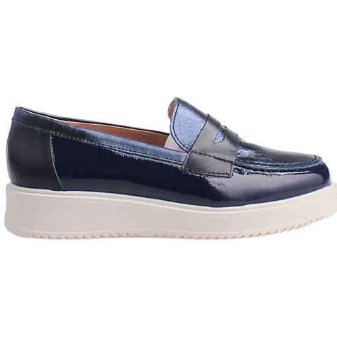 Pitillos Shoes<Ladies Wedge Loafers - 10384 - Navy