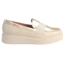 Pitillos Shoes<Ladies Wedge Loafers - 10384 - Nude/Gold