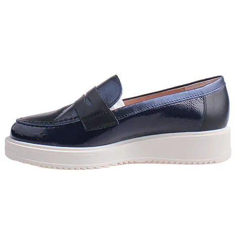 Pitillos Shoes<Ladies Wedge Loafers - 10384 - Navy