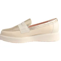 Pitillos Shoes<Ladies Wedge Loafers - 10384 - Nude/Gold