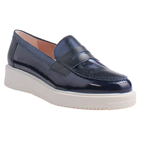 Pitillos Shoes<Ladies Wedge Loafers - 10384 - Navy