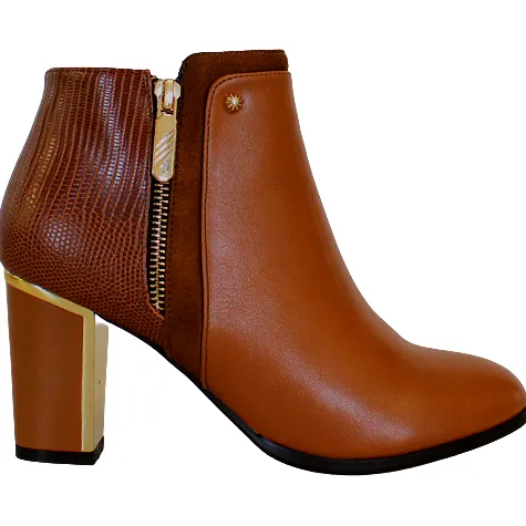 Redz Boots<Block Heeled Ankle Boots - F49 - Tan