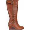 Redz Boots<Knee Wedge Knee Boots - D4173 - Tan