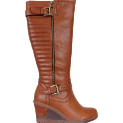 Redz Boots<Knee Wedge Knee Boots - D4173 - Tan