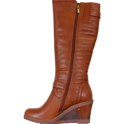 Redz Boots<Knee Wedge Knee Boots - D4173 - Tan