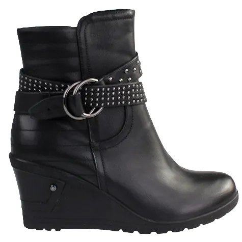 Redz Boots<Wedge Ankle Boots- F826 -Black