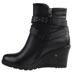 Redz Boots<Wedge Ankle Boots- F826 -Black