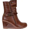 Redz Boots<Wedge Mid Boots - D3937 - Tan