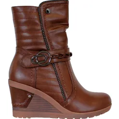 Redz Boots<Wedge Mid Boots - D3937 - Tan