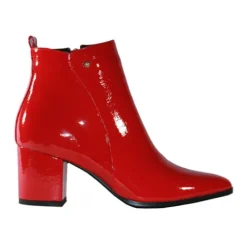 Redz Boots<Block Heel Ankle Boots - X3933 - Red Patent
