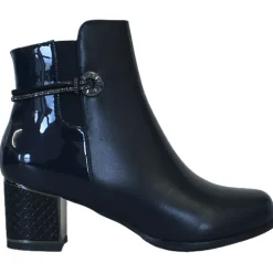 Redz Boots<Block Heeled Ankle Boots - F3921 - Navy