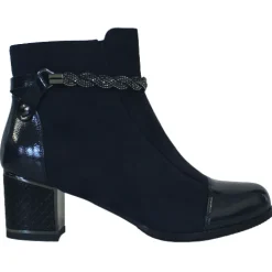 Redz Boots<Block Heeled Ankle Boots - F3924 - Navy