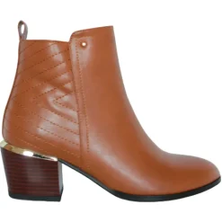 Redz Boots<Block Heeled Ankle Boots - 81469 - Tan