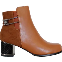 Redz Boots<Block Heeled Ankle Boots - F3925 - Tan