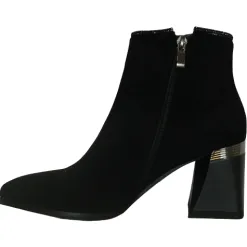 Redz Boots<Block Heeled Ankle Boots - H897 - Black Suede
