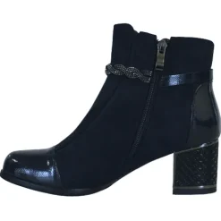 Redz Boots<Block Heeled Ankle Boots - F3924 - Navy