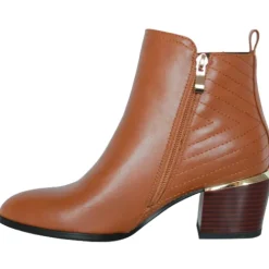 Redz Boots<Block Heeled Ankle Boots - 81469 - Tan