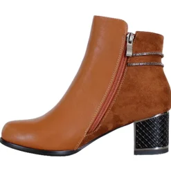 Redz Boots<Block Heeled Ankle Boots - F3925 - Tan
