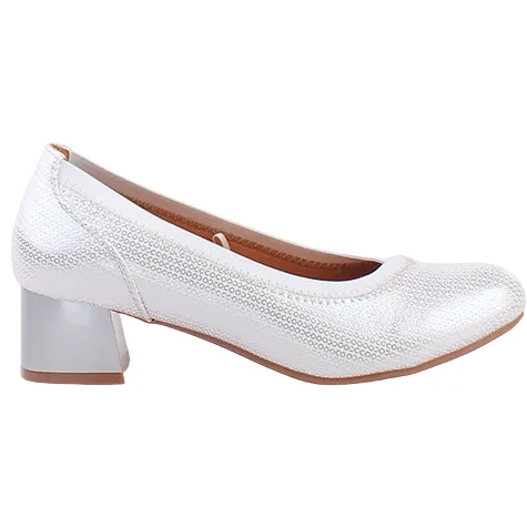 Redz Heels<Ladies Block Heeled Pumps - DCD61102 - Silver