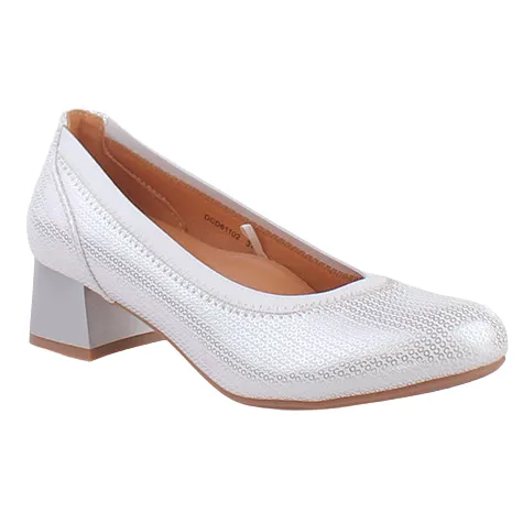 Redz Heels<Ladies Block Heeled Pumps - DCD61102 - Silver