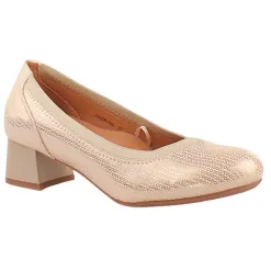Redz Heels<Ladies Block Heeled Pumps - DCD61102 - Gold
