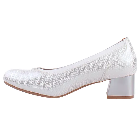 Redz Heels<Ladies Block Heeled Pumps - DCD61102 - Silver