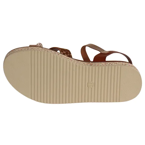 Redz Sandals<Ladies Flatform Sandals - 6W8908-1 - Tan/Gold
