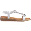 Redz Sandals<Ladies Low Wedge Sandals - 3Z8923-10 - Silver