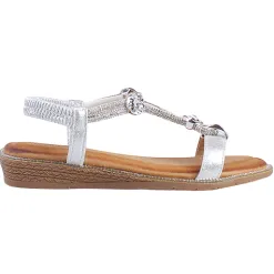 Redz Sandals<Ladies Low Wedge Sandals - 3Z8923-10 - Silver