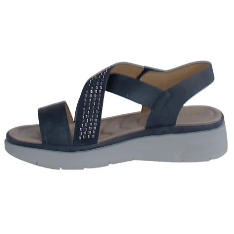 Redz Sandals<Ladies Low Wedge Sandals - 161-16A - Navy