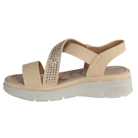Redz Sandals<Ladies Low Wedge Sandals - 161-16A - Beige