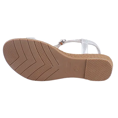 Redz Sandals<Ladies Low Wedge Sandals - 3Z8923-10 - Silver