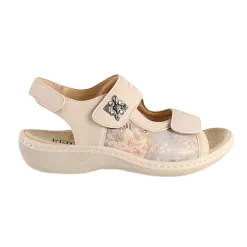 Redz Sandals<Ladies Velcro Sandals - BS2030-011 - Beige Multi