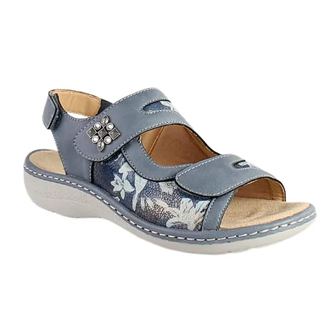 Redz Sandals<Ladies Velcro Sandals - BS2030-011 - Navy Multi