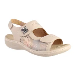 Redz Sandals<Ladies Velcro Sandals - BS2030-011 - Beige Multi