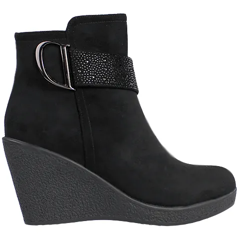 Redz Boots<Ladies Wedge Ankle Boots - D3410 - Black