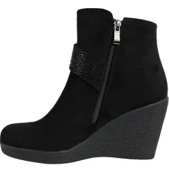 Redz Boots<Ladies Wedge Ankle Boots - D3410 - Black