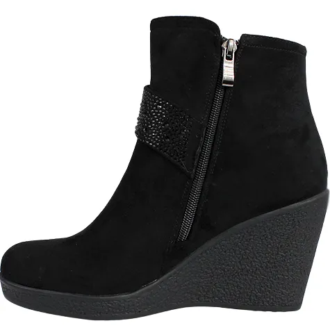 Redz Boots<Ladies Wedge Ankle Boots - D3410 - Black