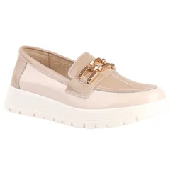 Redz Shoes<Ladies Wedge Loafers - CX4771 - Beige Multi