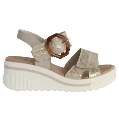Redz Sandals<Ladies Wedge Sandals - T42-203 - Beige/Gold