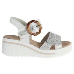 Redz Sandals<Ladies Wedge Sandals - T42-203 - White / Silver