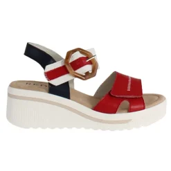 Redz Sandals<Ladies Wedge Sandals - T42-203 - Red / Navy