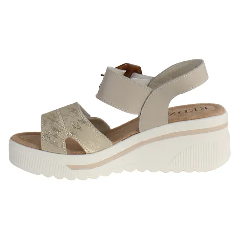 Redz Sandals<Ladies Wedge Sandals - T42-203 - Beige/Gold