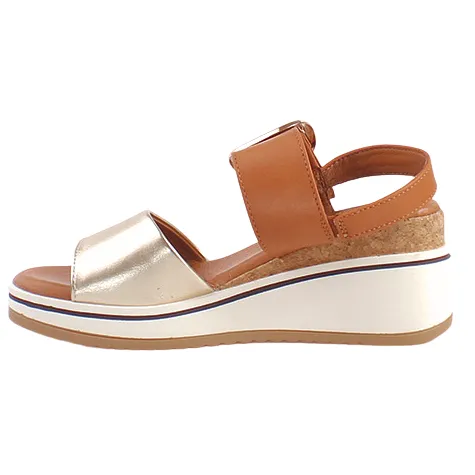 Redz Sandals<Ladies Wedge Sandals - CF024BE03 - Tan Multi
