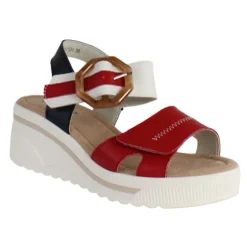 Redz Sandals<Ladies Wedge Sandals - T42-203 - Red / Navy