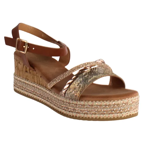 Redz Sandals<Ladies Wedge Sandals - 6W8913-40 - Tan