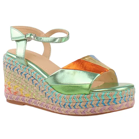 Redz Sandals<Ladies Wedge Sandals- TSW300-6- Green Multi