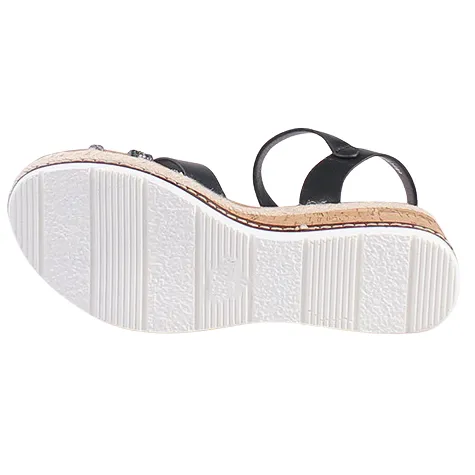 Redz Sandals<Ladies Wedge Sandals - 6W9446-4 - Black