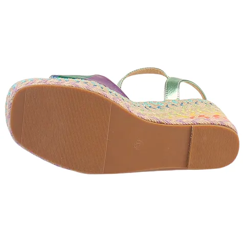 Redz Sandals<Ladies Wedge Sandals- TSW300-6- Green Multi