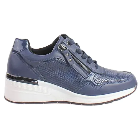 Redz Trainers<Ladies Wedge Trainers - 6G596W-V375- Navy